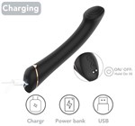 Черны вибратор для G-точки Gwand - 18,7 см. 519690