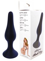 Черная анальная втулка на присоске - 11 см. 519702