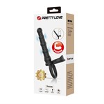 Черная насадка на член для двойного проникновения Tatum с вибрацией 519809