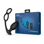 Черная анальная вибровтулка Tornado with Cock & Ball Rings с эрекционными кольцами 519831