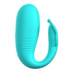 Аквамариновый интерактивный вибростимулятор с поступательными движениями Klay 520164