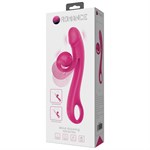 Розовый вибратор Beau с подвижным отростком-улиткой - 23 см. 520189