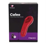 Красный вибратор в трусики Funtown Caleo с магнитным держателем-розой 521085