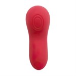 Красный вибратор в трусики Funtown Caleo с магнитным держателем-розой 521085