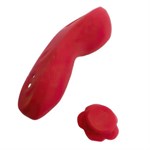 Красный вибратор в трусики Funtown Caleo с магнитным держателем-розой 521085