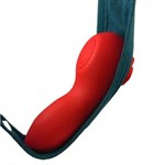 Красный вибратор в трусики Funtown Caleo с магнитным держателем-розой 521085