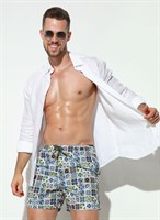 Мужские пляжные шорты с принтом в виде мозаики 522051