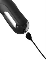 Черный силиконовый вибратор-кролик Sonix Silicone Thruster - 22 см. 522141