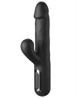 Черный силиконовый вибратор-кролик Sonix Silicone Thruster - 22 см. 522141 - фото 853681
