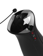 Телесный мастурбатор-вагина в черной колбе с вибрацией Fuck-O-Matic Pro XL 522149