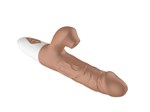 Телесный вибратор-кролик с функцией поступательных движений - 22,5 см. 522183