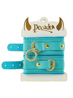 Голубые двуслойные кожаные оковы 523522