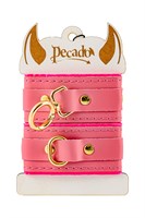 Розовые двуслойные кожаные оковы 523523