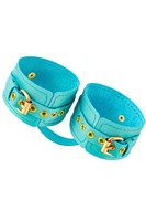 Голубые однослойные кожаные оковы 523524