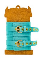 Голубые однослойные кожаные оковы 523524