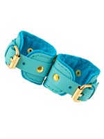 Голубые двуслойные кожаные наручники-браслеты 523526