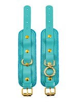 Голубые двуслойные кожаные наручники-браслеты 523526