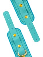 Голубые двуслойные кожаные наручники-браслеты 523526