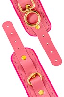 Розовые двуслойные кожаные наручники-браслеты 523527