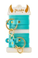 Голубые однослойные кожаные наручники 523528