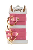 Розовые однослойные кожаные наручники 523529