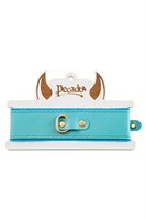 Голубой двуслойный кожаный ошейник с подкладкой из фетра 523532