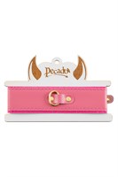 Розовый двуслойный кожаный ошейник с подкладкой из фетра 523533