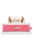 Розовый кожаный однослойный ошейник с прошивкой 523535