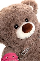 Бондажный набор: бурый мишка с розовыми оковами и наручниками 523540