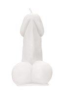 Белая свеча в форме пениса - 47 гр. 523553