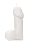 Белая свеча в форме пениса - 47 гр. 523553