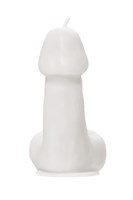 Белая свеча в форме пениса - 47 гр. 523553