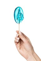 Леденец в форме вагины со вкусом блю кюрасао - 50 гр. 523558