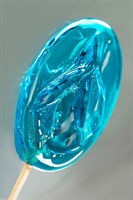 Леденец в форме вагины со вкусом блю кюрасао - 50 гр. 523558