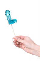 Голубой леденец в форме члена со вкусом блю кюрасао - 80 гр. 523569 Голубой леденец в форме члена со вкусом блю кюрасао - 80 гр. 523569