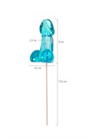 Голубой леденец в форме члена со вкусом блю кюрасао - 80 гр. 523569 Голубой леденец в форме члена со вкусом блю кюрасао - 80 гр. 523569