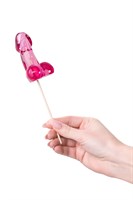 Розовый леденец в форме члена со вкусом айриш крим - 80 гр. 523570