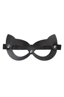 Черная открытая маска с ушками кошки 523573