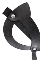 Черная открытая маска с ушками кошки 523573