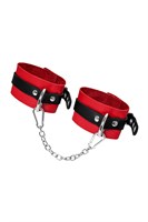 Красно-черные мягкие оковы с одним ремешком и люверсами 523576