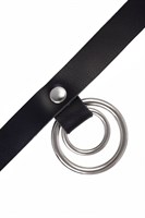 Черный чокер-ошейник с кольцом в кольце 523580