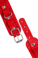 Красные кожаные наручники-браслеты со скруглёнными углами 523584