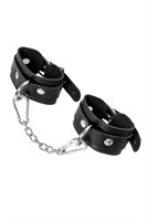 Черные кожаные наручники-браслеты со скруглёнными углами 523585