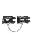 Черные кожаные наручники-браслеты из двух ремешков 523590 Черные кожаные наручники-браслеты из двух ремешков 523590