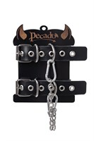 Черные оковы из одного ремешка с люверсами 523593