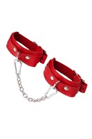 Красные кожаные узкие оковы со скруглёнными углами 523594