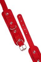 Красные кожаные узкие оковы со скруглёнными углами 523594