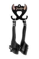 Черные подвесы с белой строчкой 523601