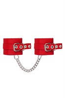 Красные мягкие кожаные оковы с люверсами 523602 Красные мягкие кожаные оковы с люверсами 523602