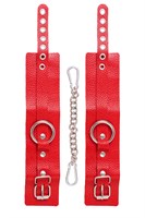 Красные мягкие кожаные оковы с люверсами 523602 Красные мягкие кожаные оковы с люверсами 523602